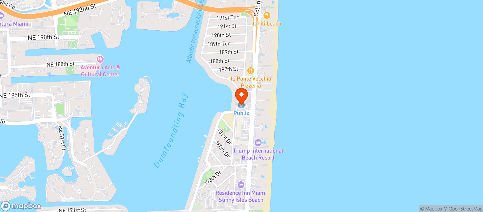Map showing Publix