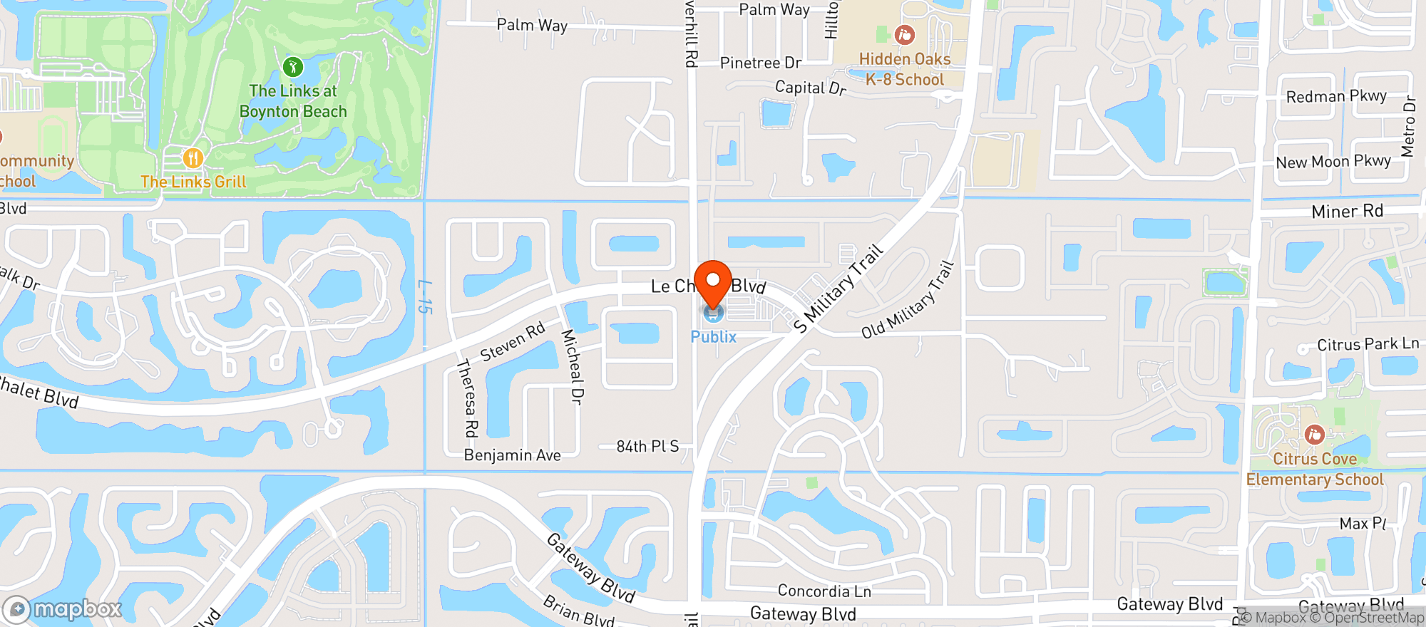 Map showing Publix