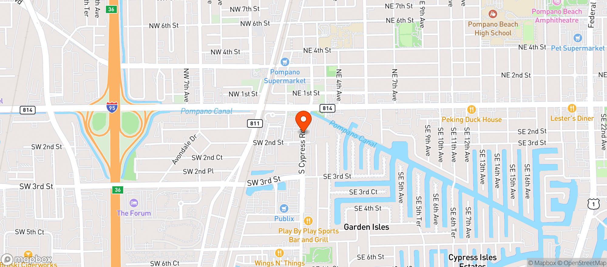 Map showing Spanx The Hog Bbq