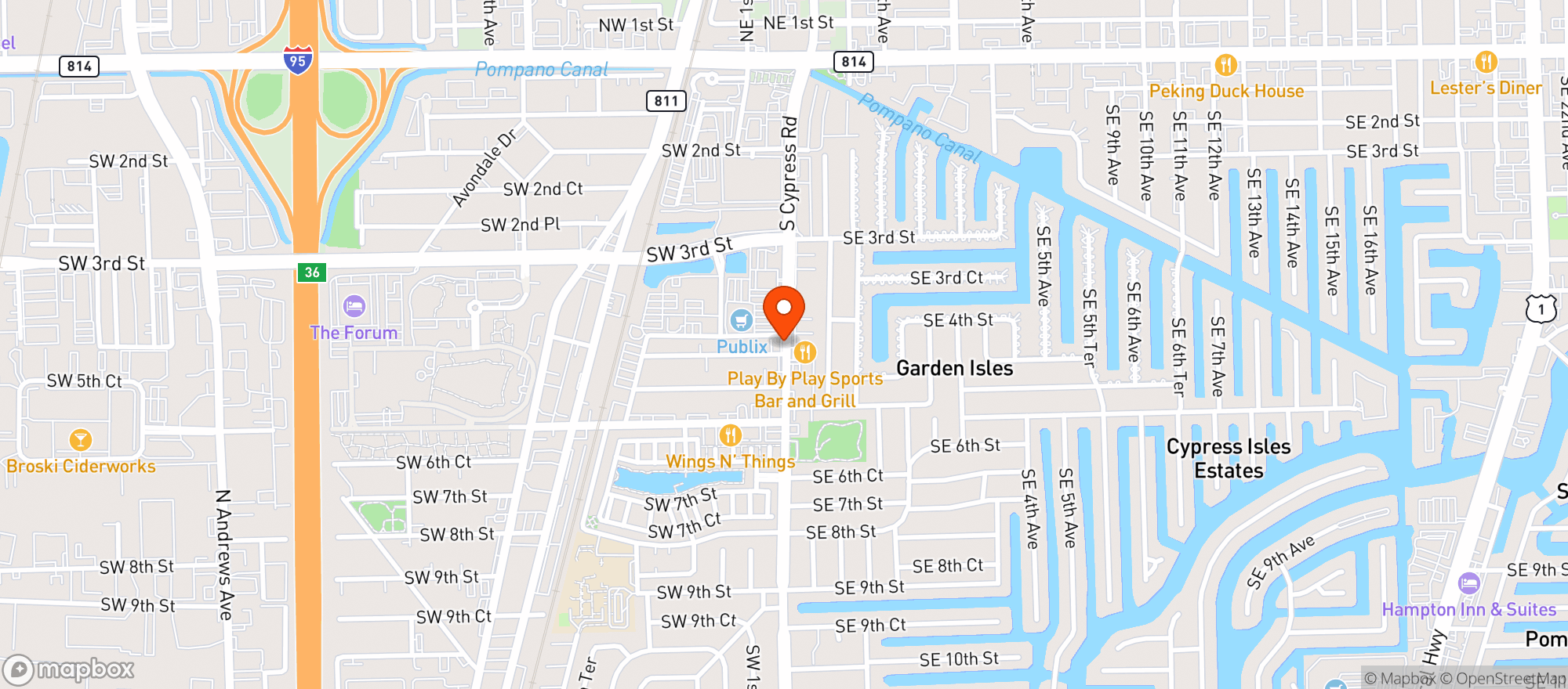 Map showing Publix Super Market