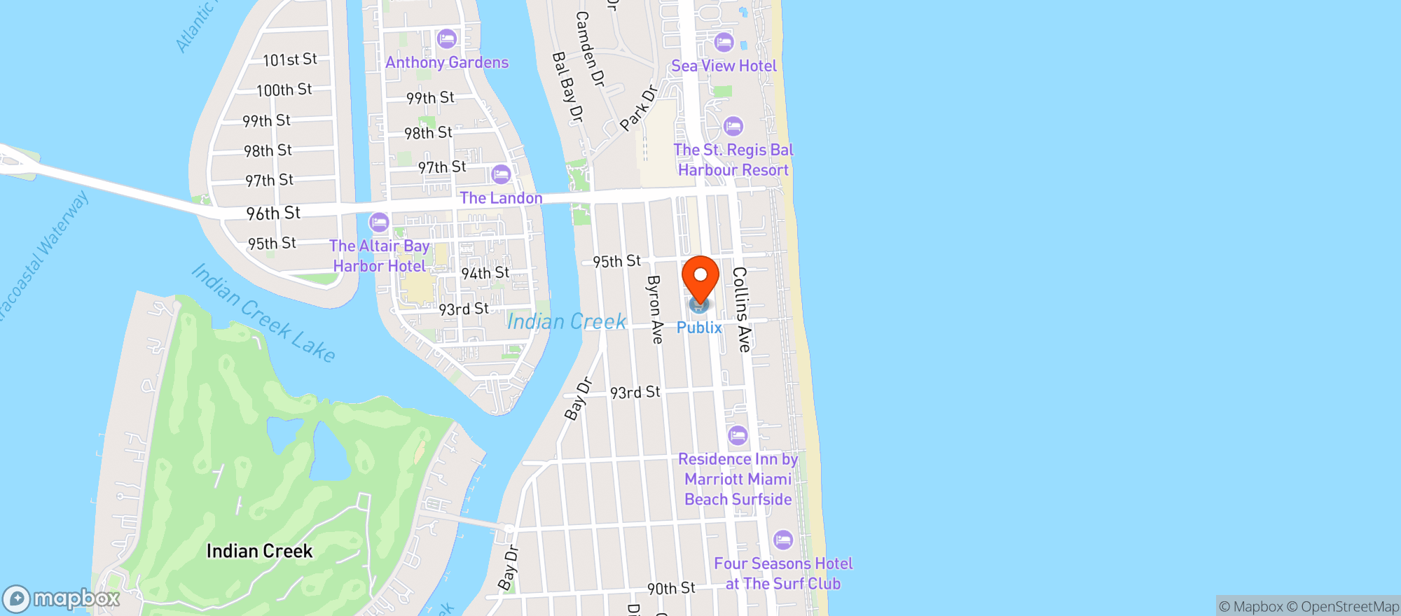 Map showing Publix