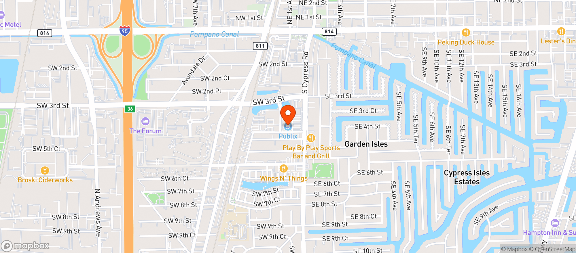 Map showing Publix