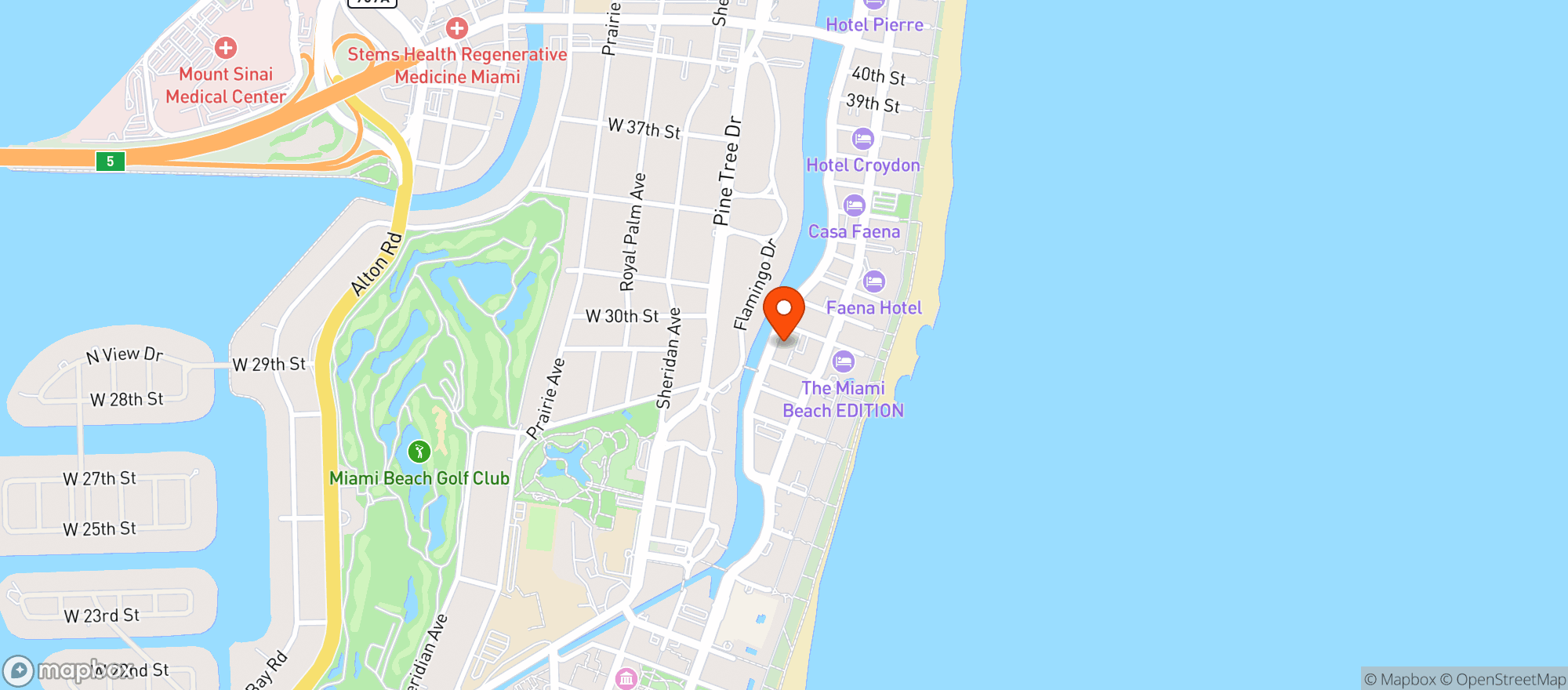 Map showing Alden Hotel