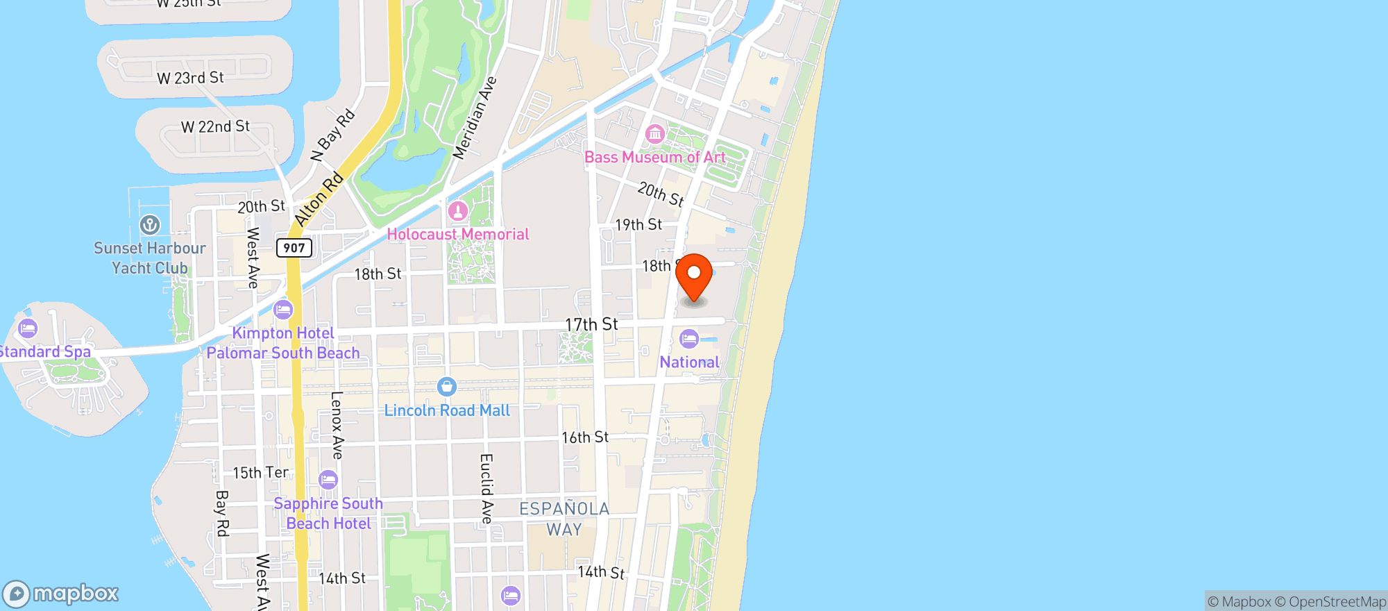 Map showing Surfcomber/Collins Bar/Terrazos