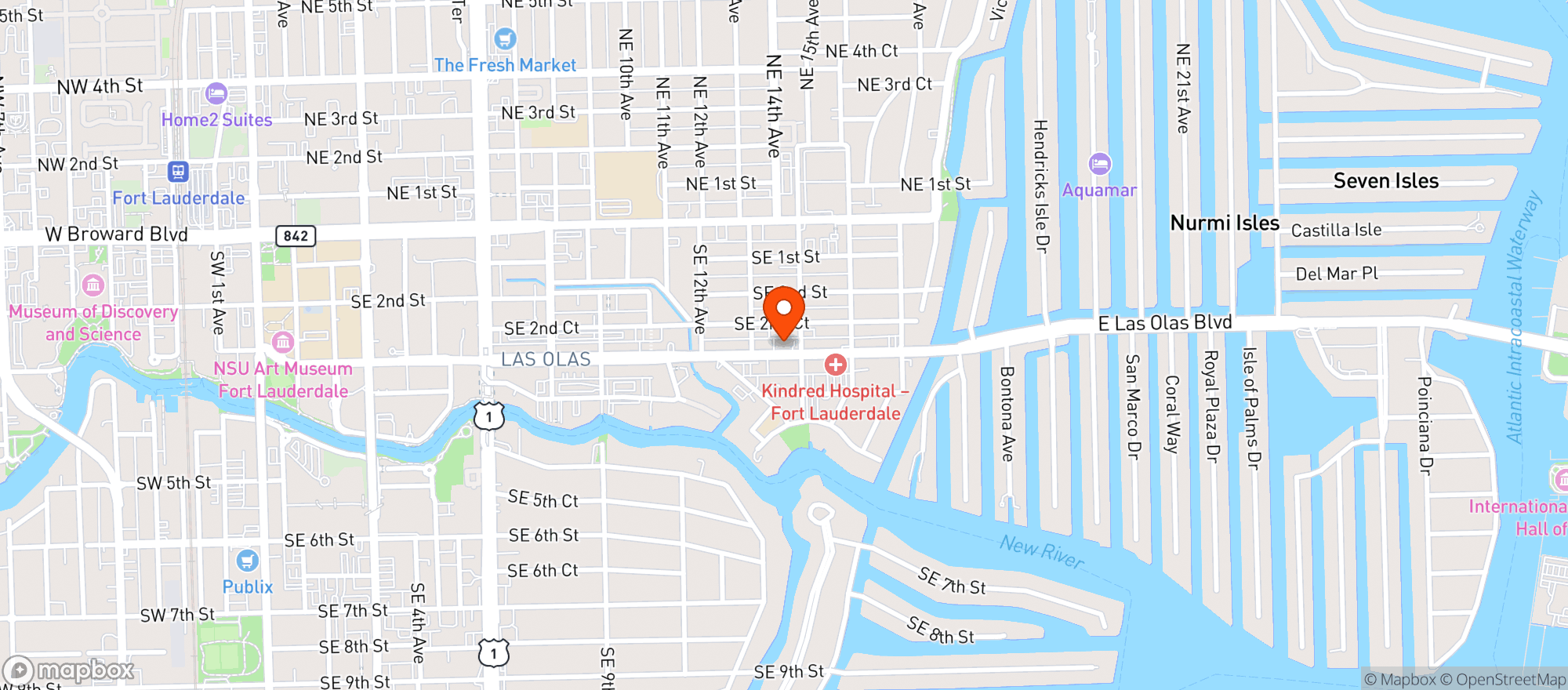 Map showing Roccos Tacos & Tequila Bar