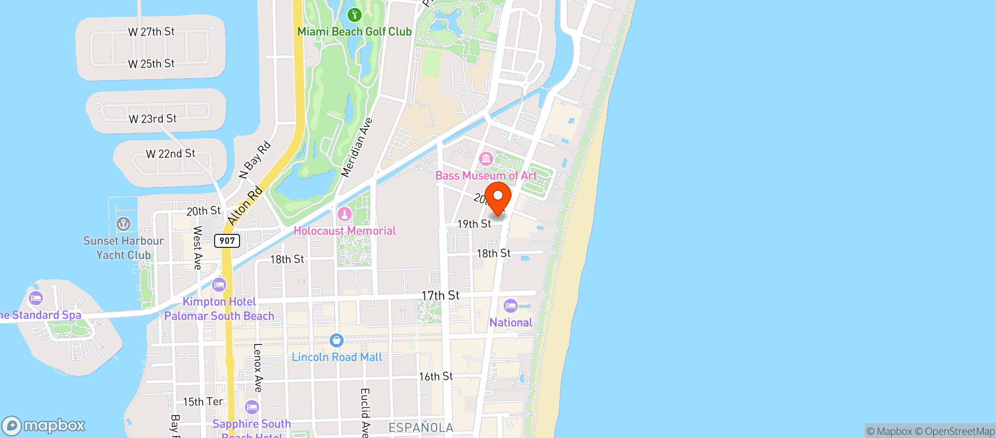 Map showing Lennox Hotel