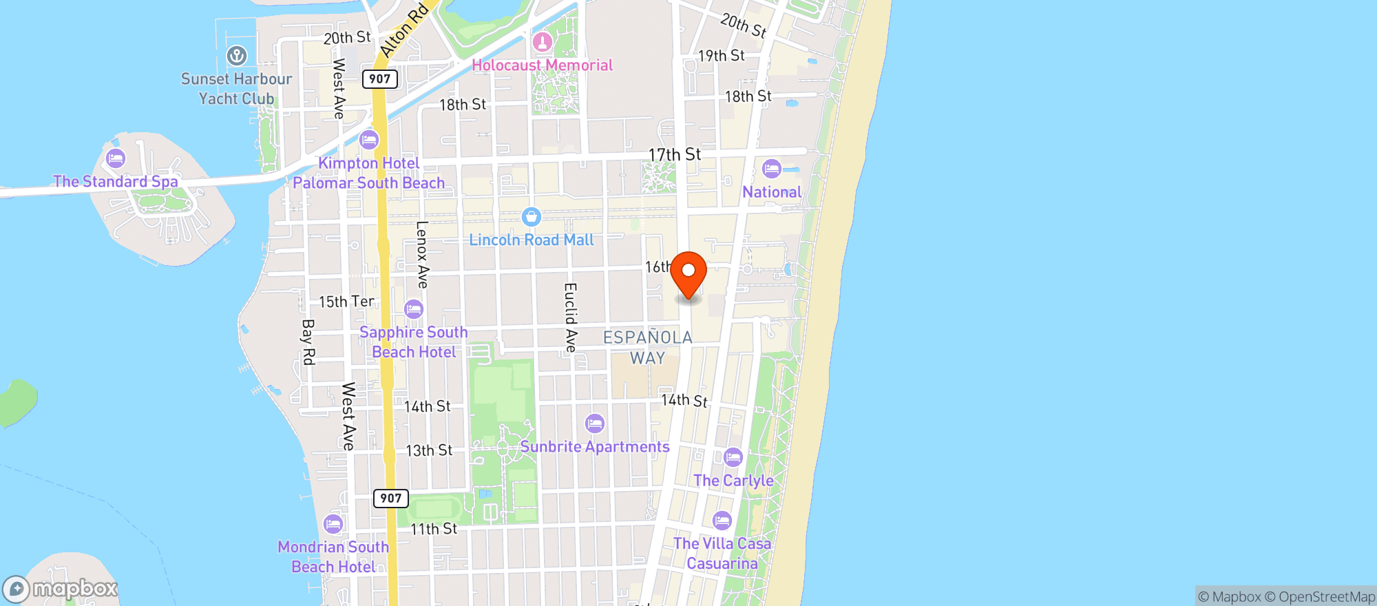 Map showing MIAMI GROCERIES
