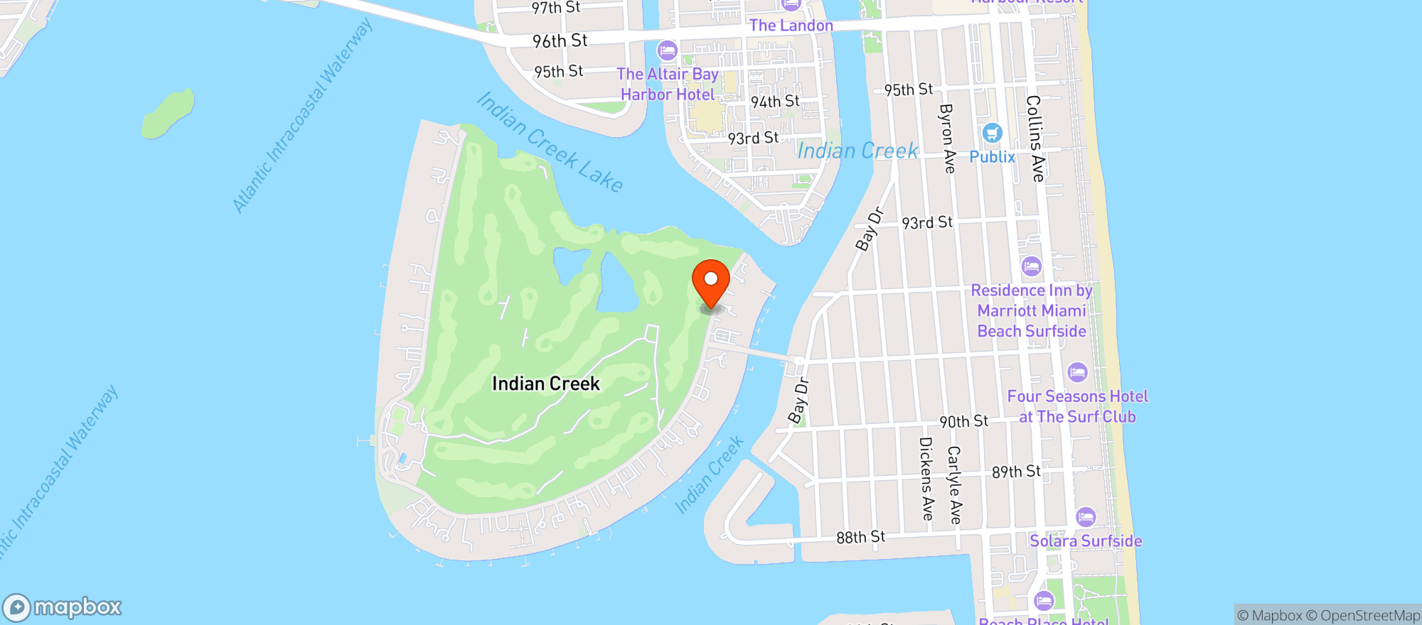 Map showing Indian Creek Country Club