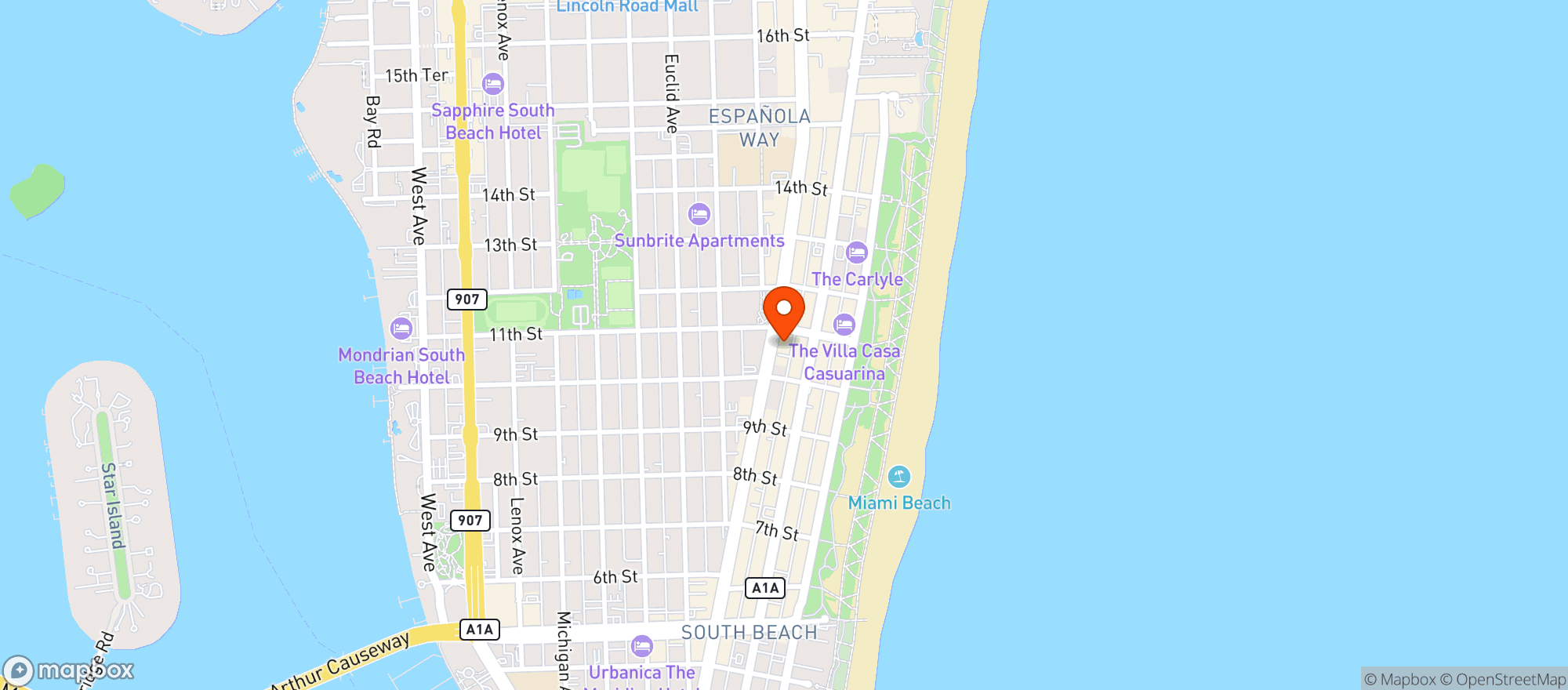 Map showing Flamingo Supermarket