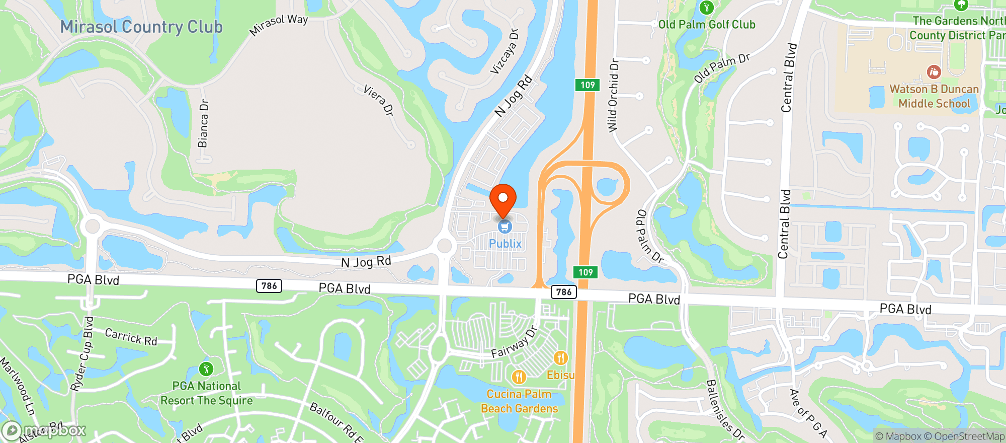 Map showing Publix