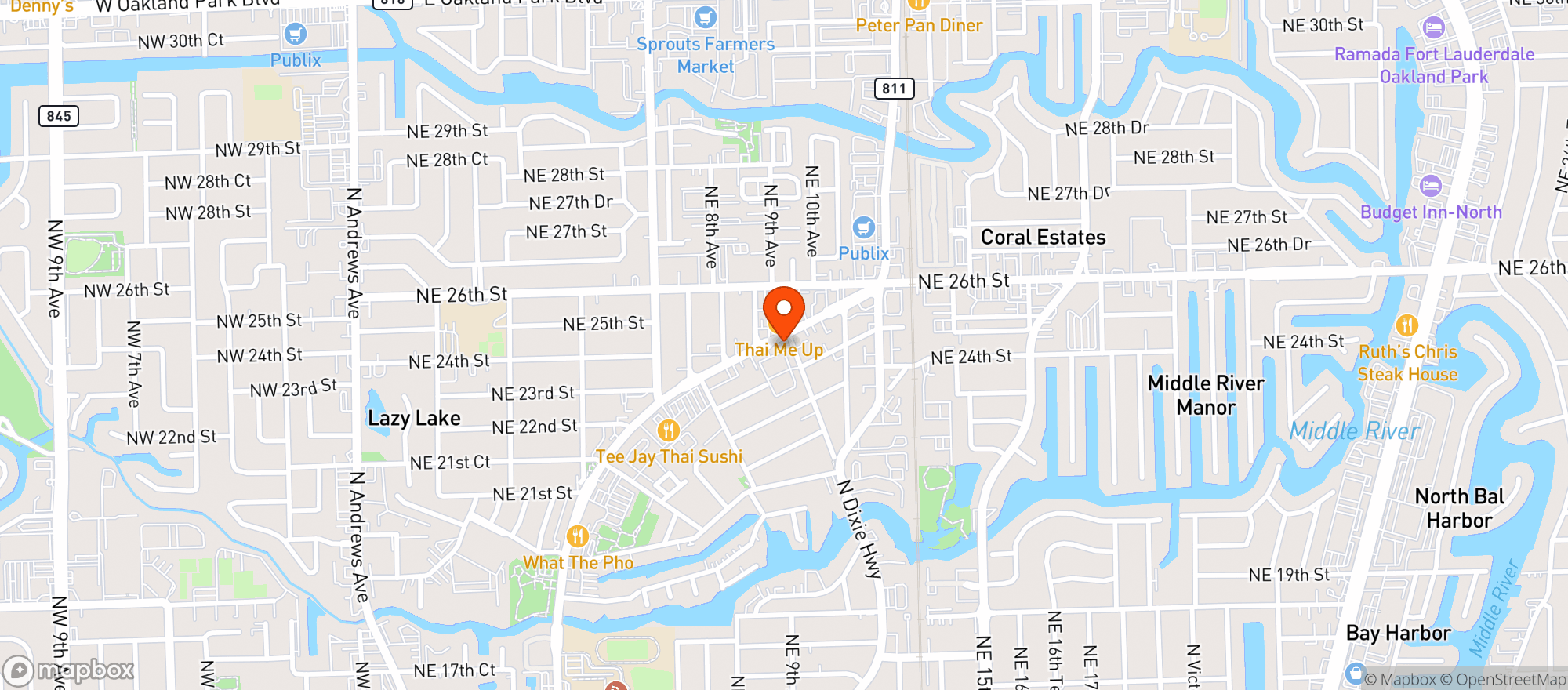 Map showing Spencers Corner Bar
