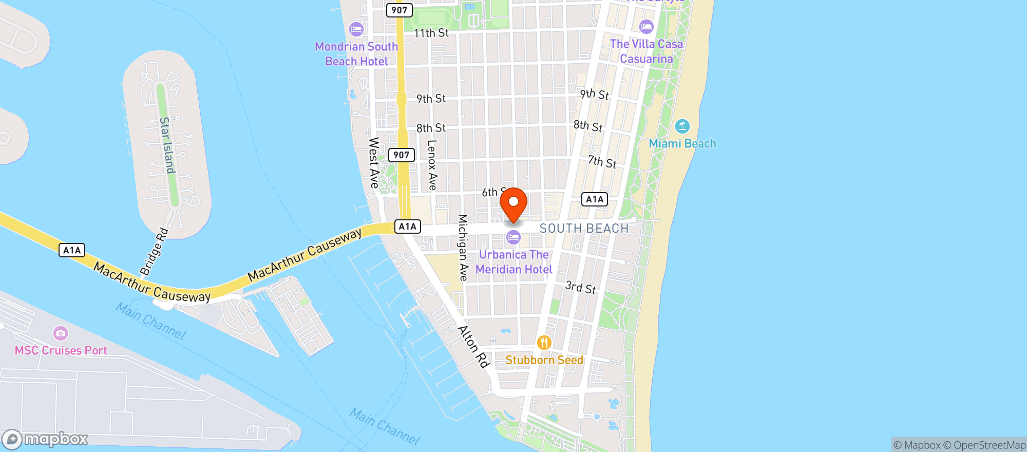 Map showing Urbanica Fifth Hotel