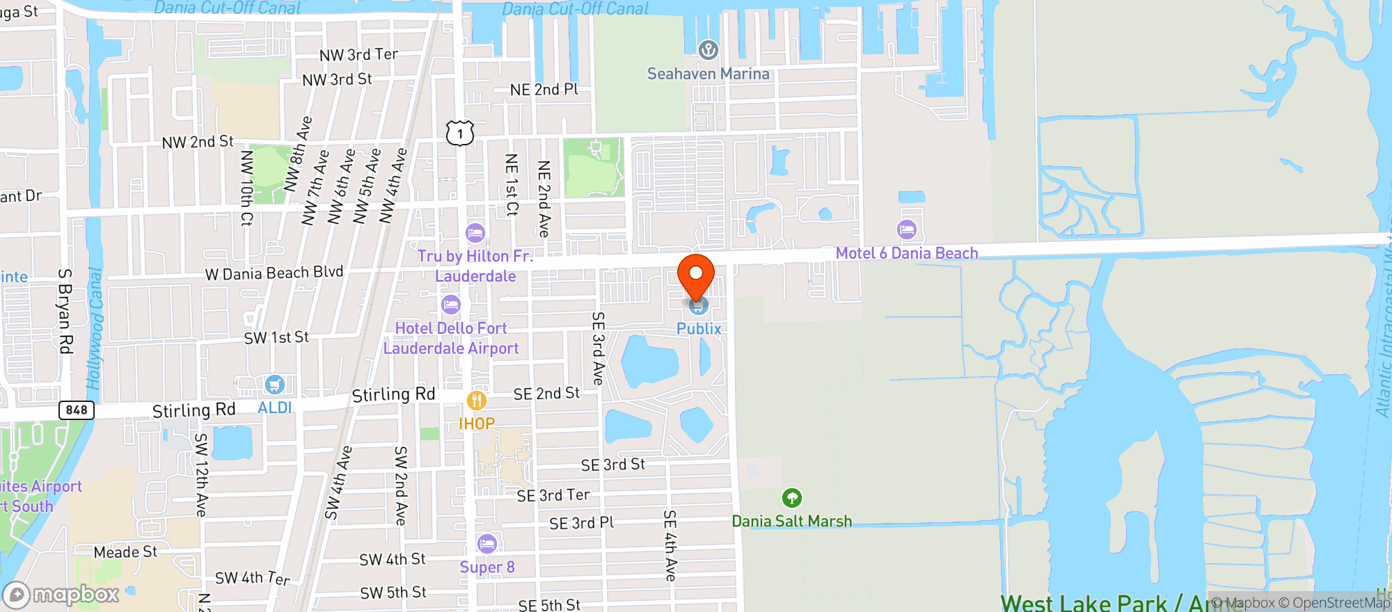 Map showing Publix