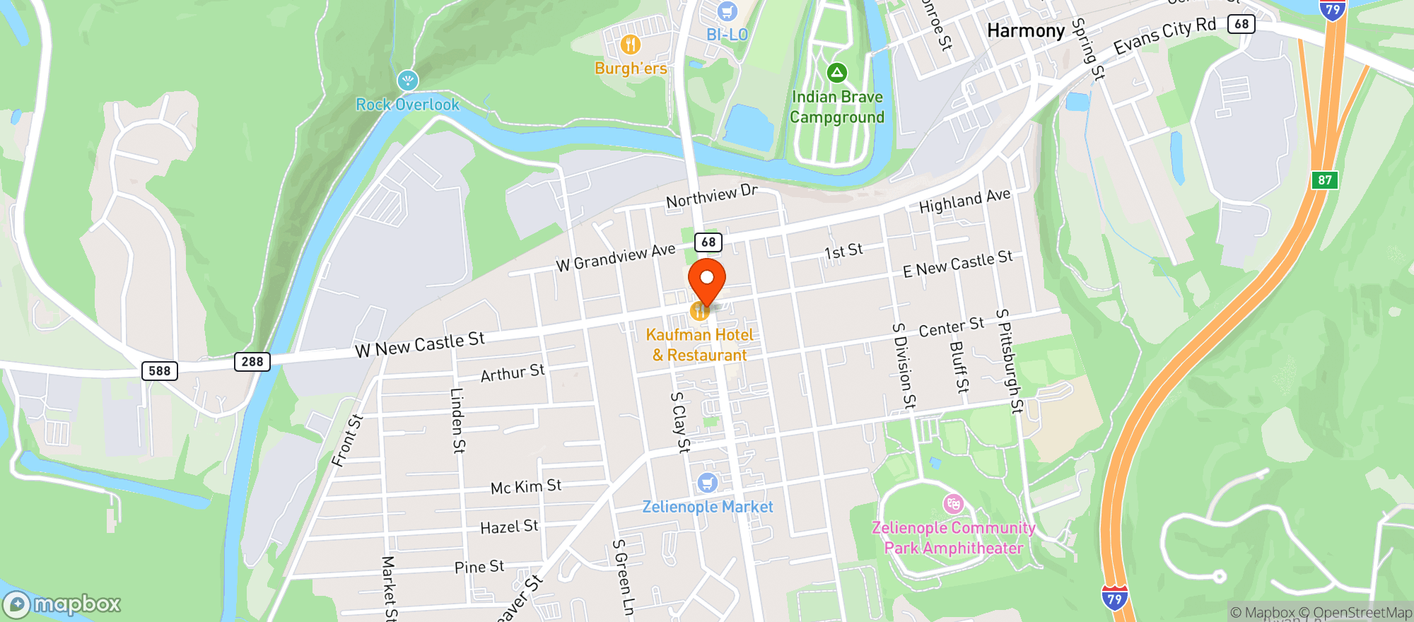 Map showing Kaufman Tavern #0