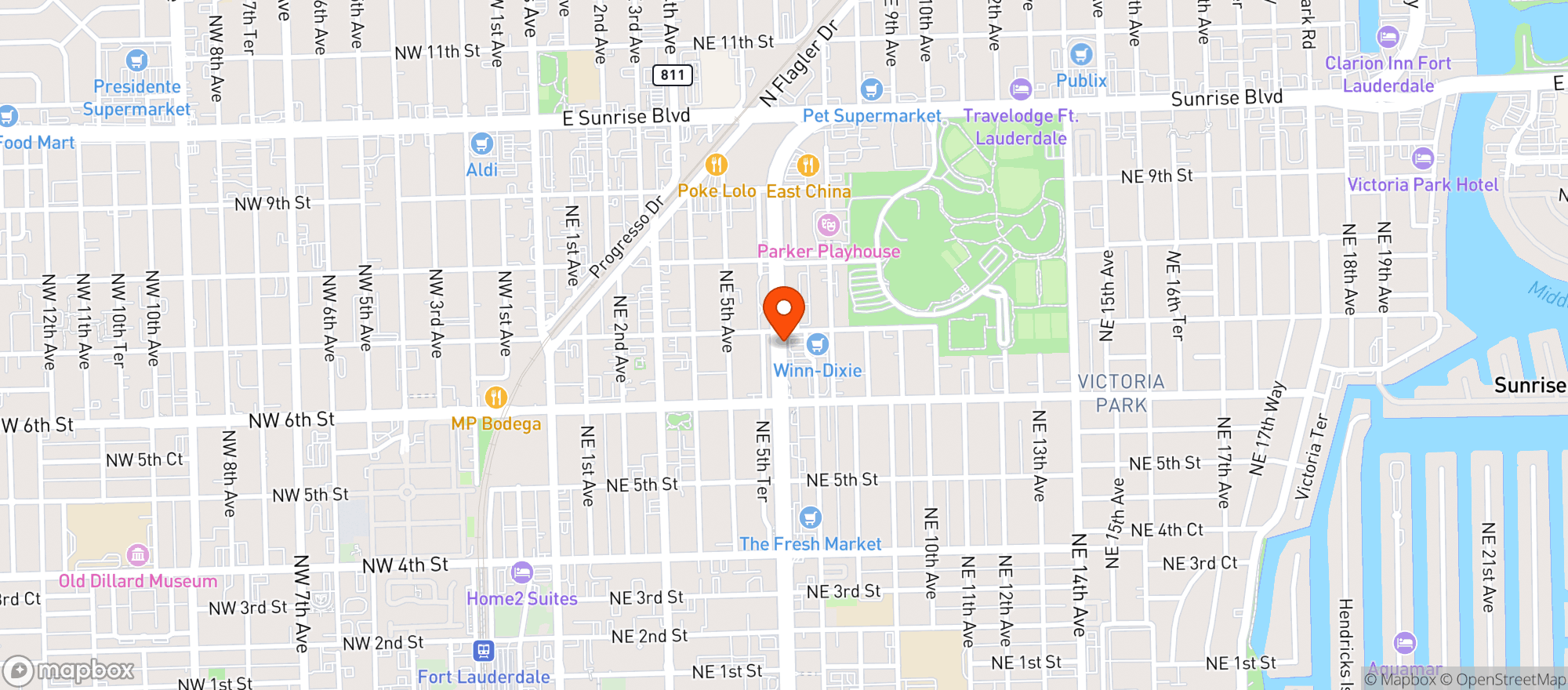 Map showing Winn Dixie