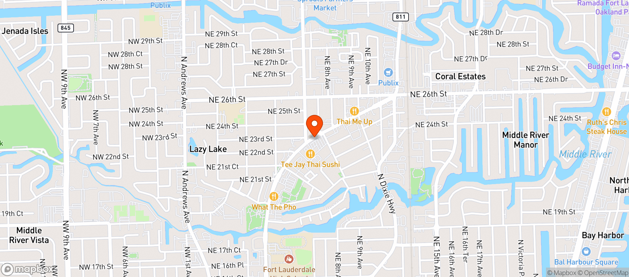 Map showing Hunters Nightclub