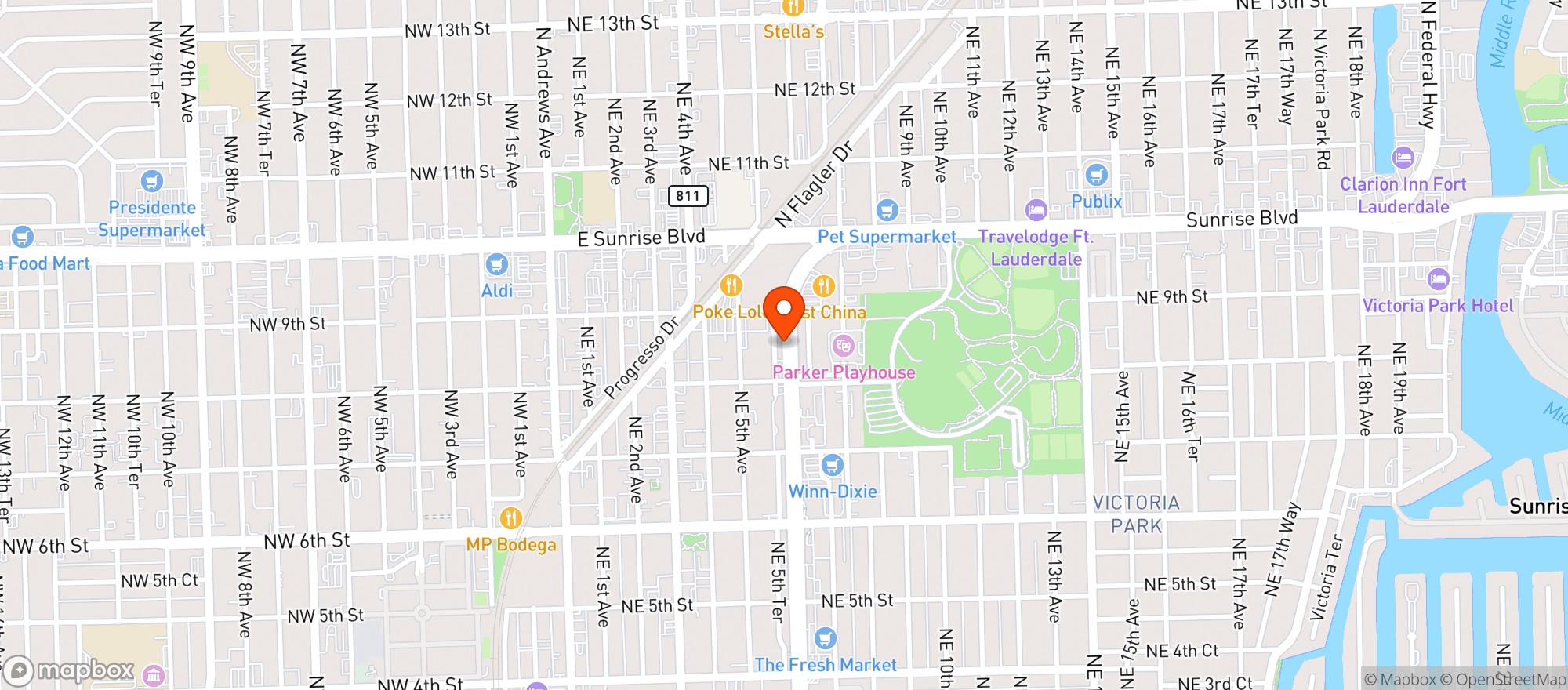 Map showing Burnies Smoke Shop