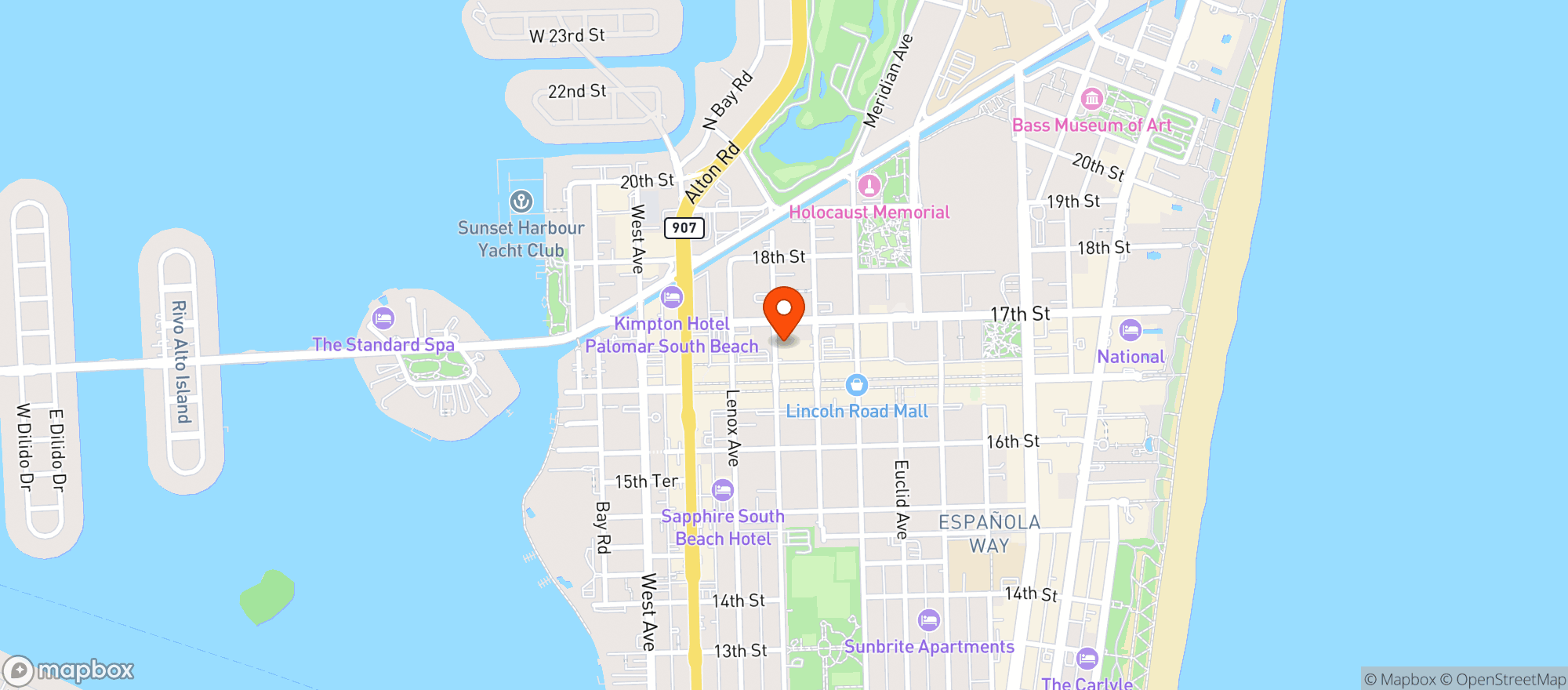 Map showing Williams Sonoma
