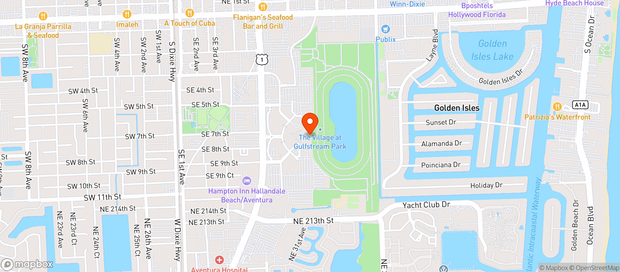 Map showing Gulfstream
