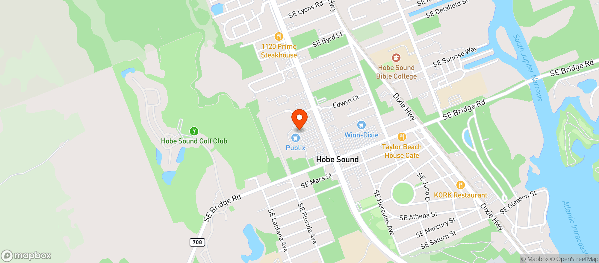 Map showing Publix