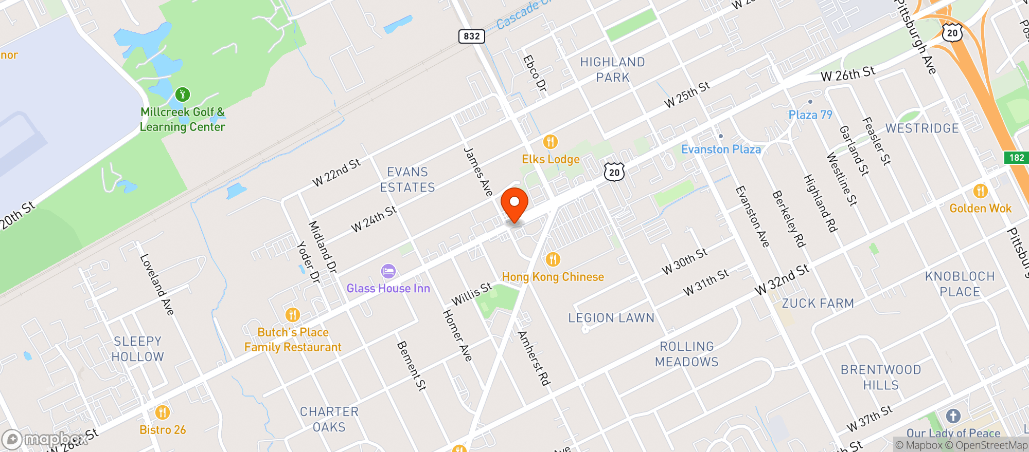 Map showing Midway Beer