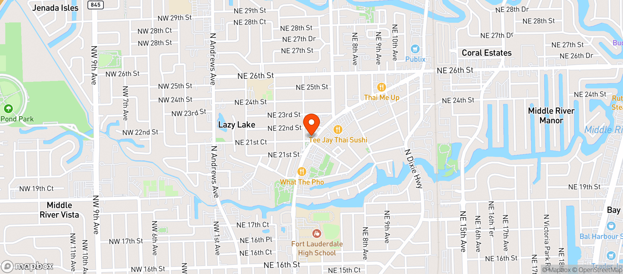 Map showing Island City Smoke Shop