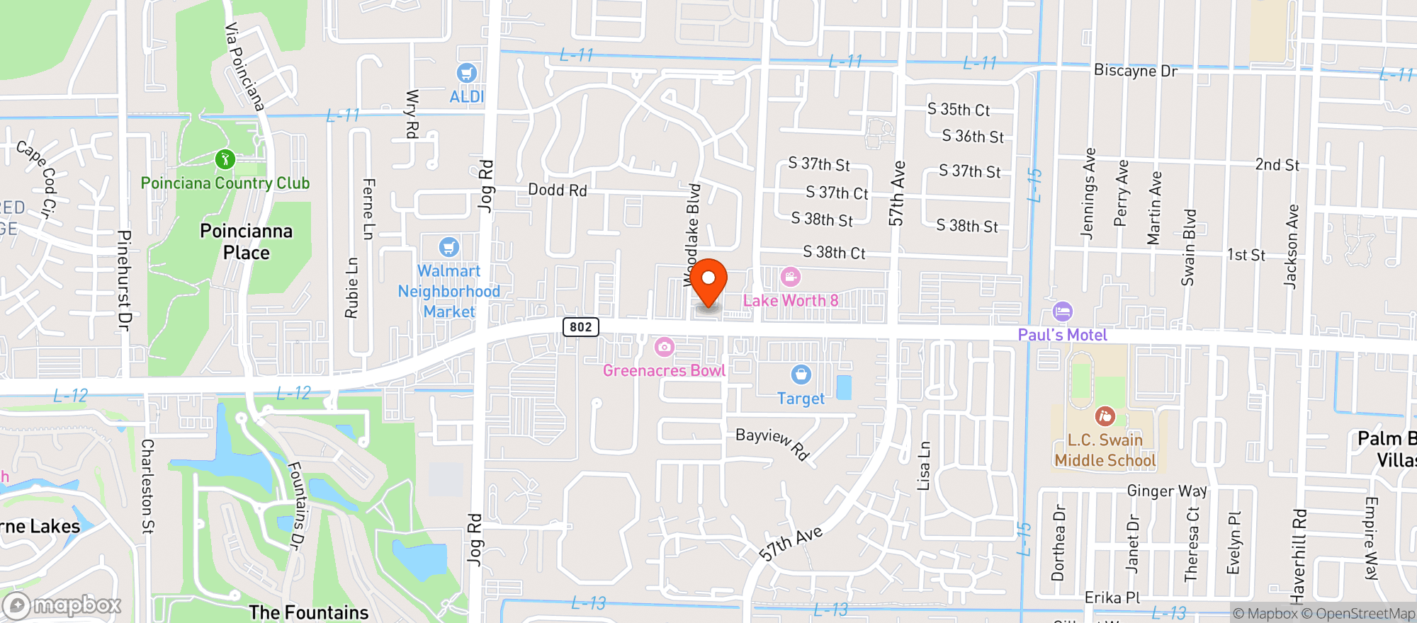 Map showing Cb Liquor Of Lake Worth