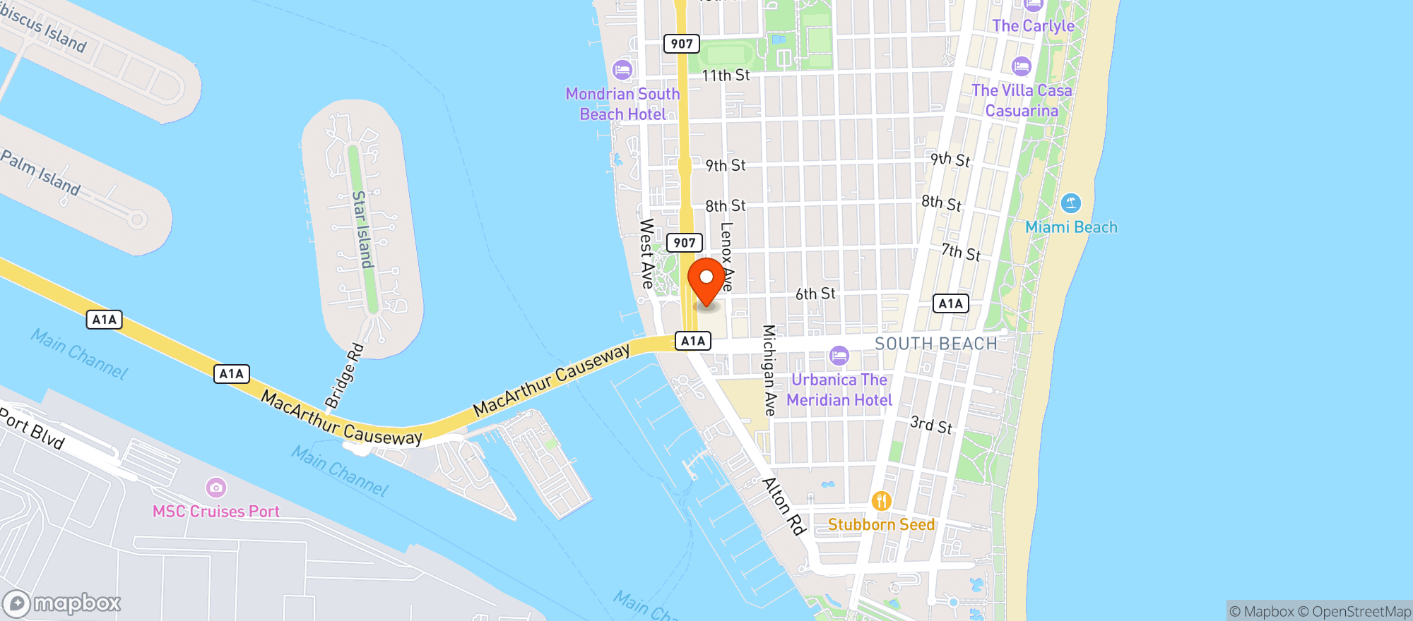Map showing Vitamin Shoppe - Miami Beach