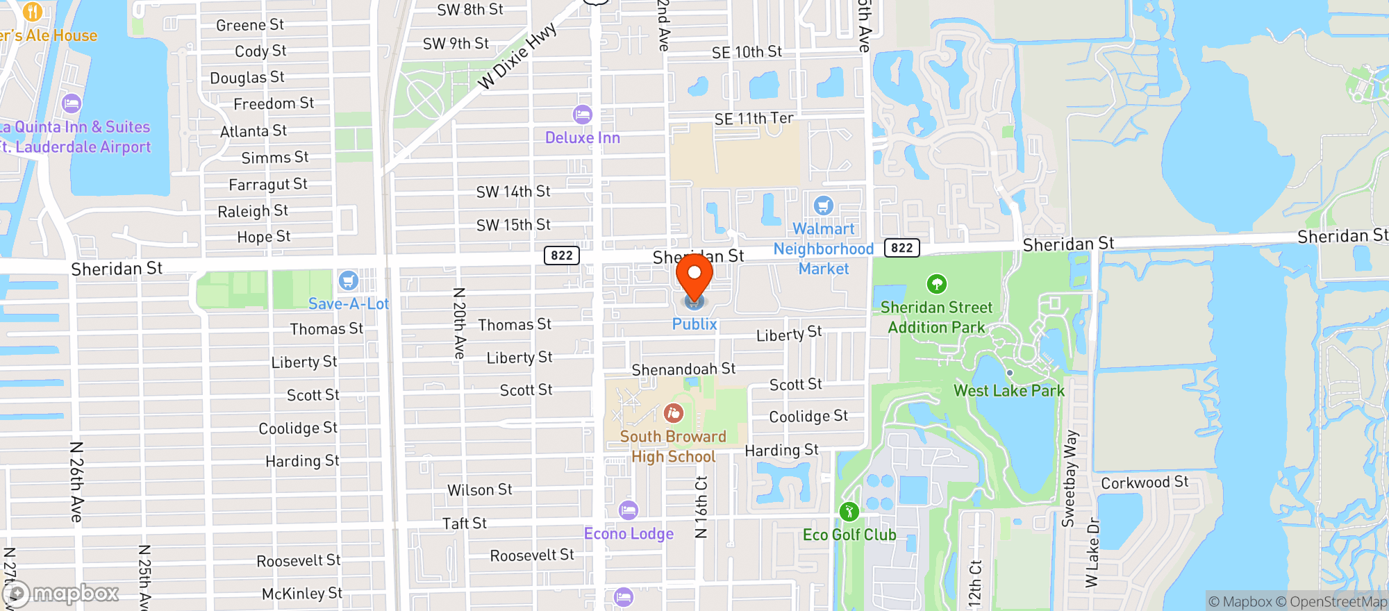 Map showing Publix
