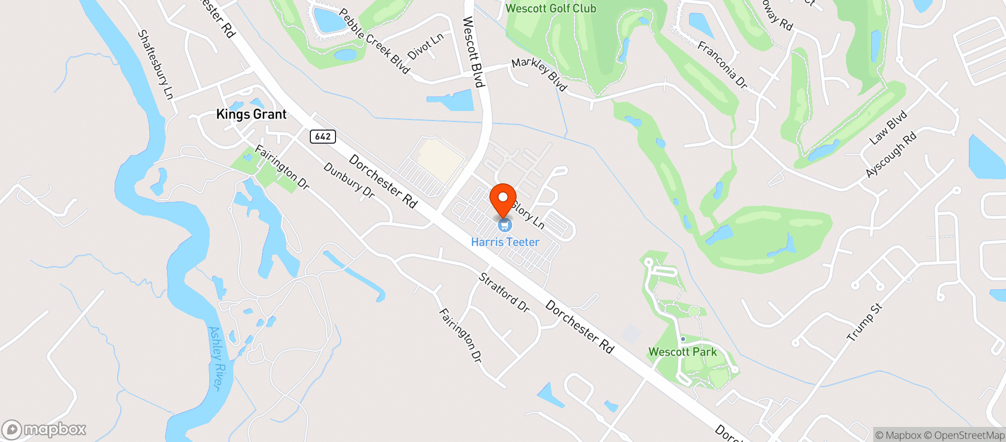 Map showing Harris Teeter