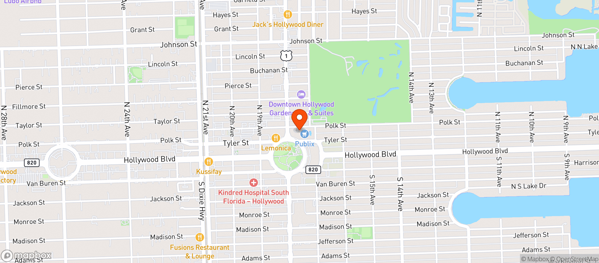 Map showing Publix