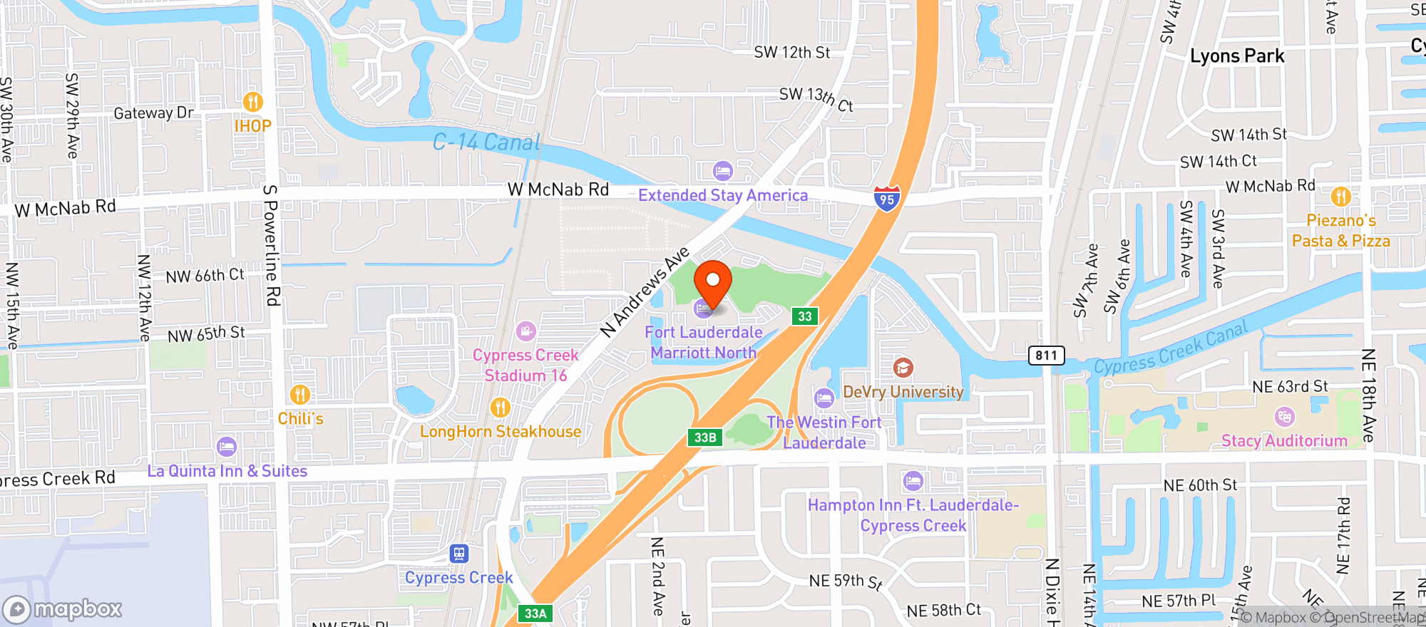 Map showing Marriott Hotels & Resor #fllcc