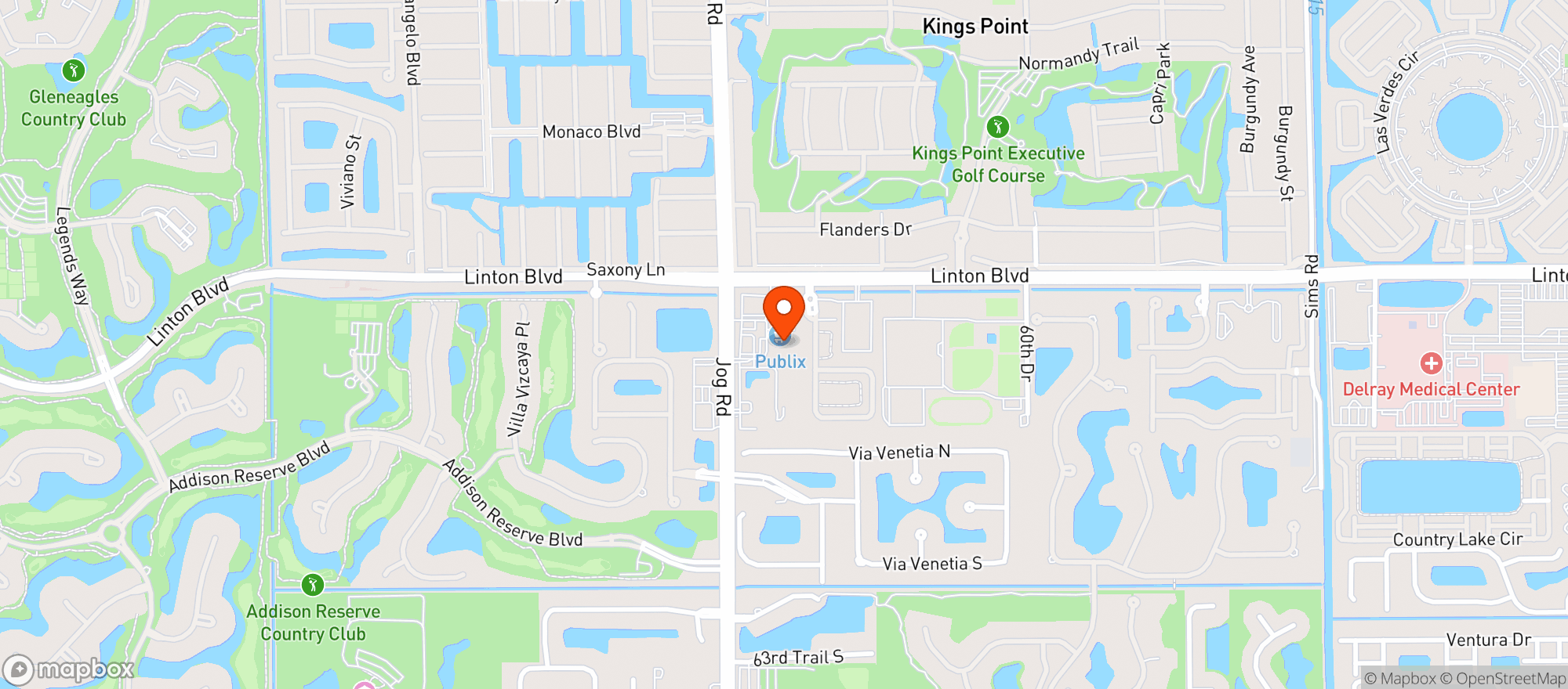 Map showing Publix