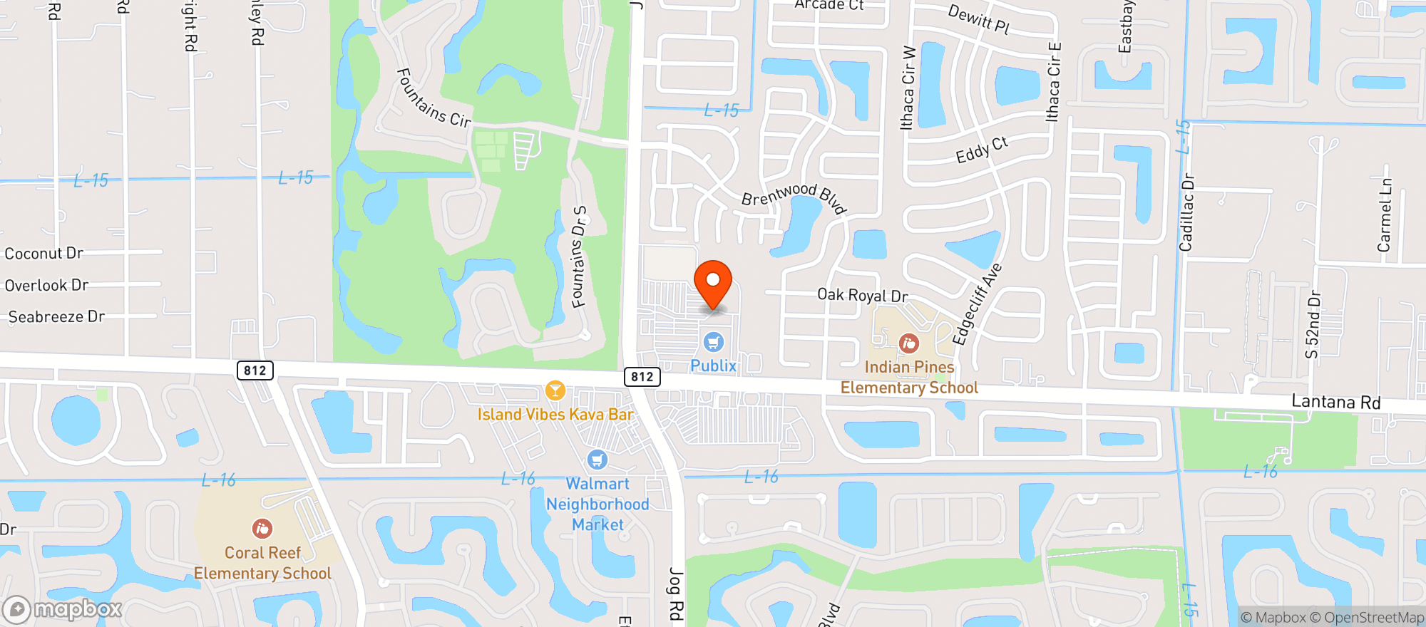 Map showing Publix