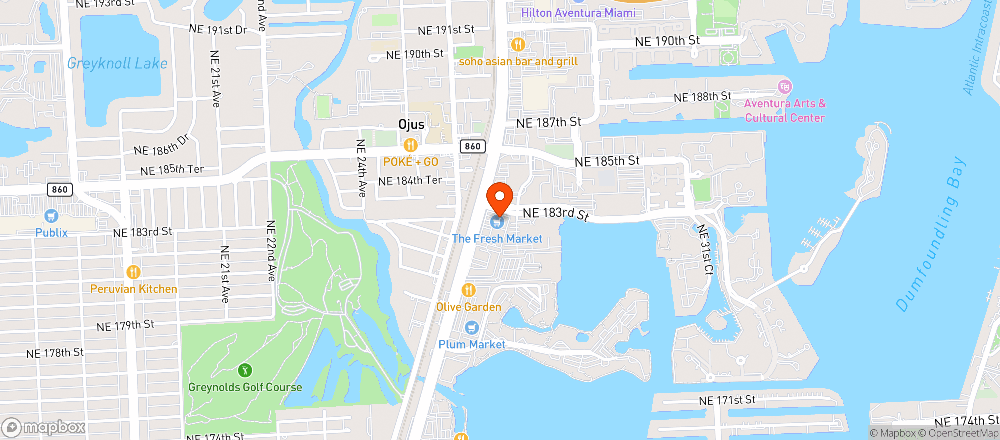 Map showing Fresh Market 040 - AVNT