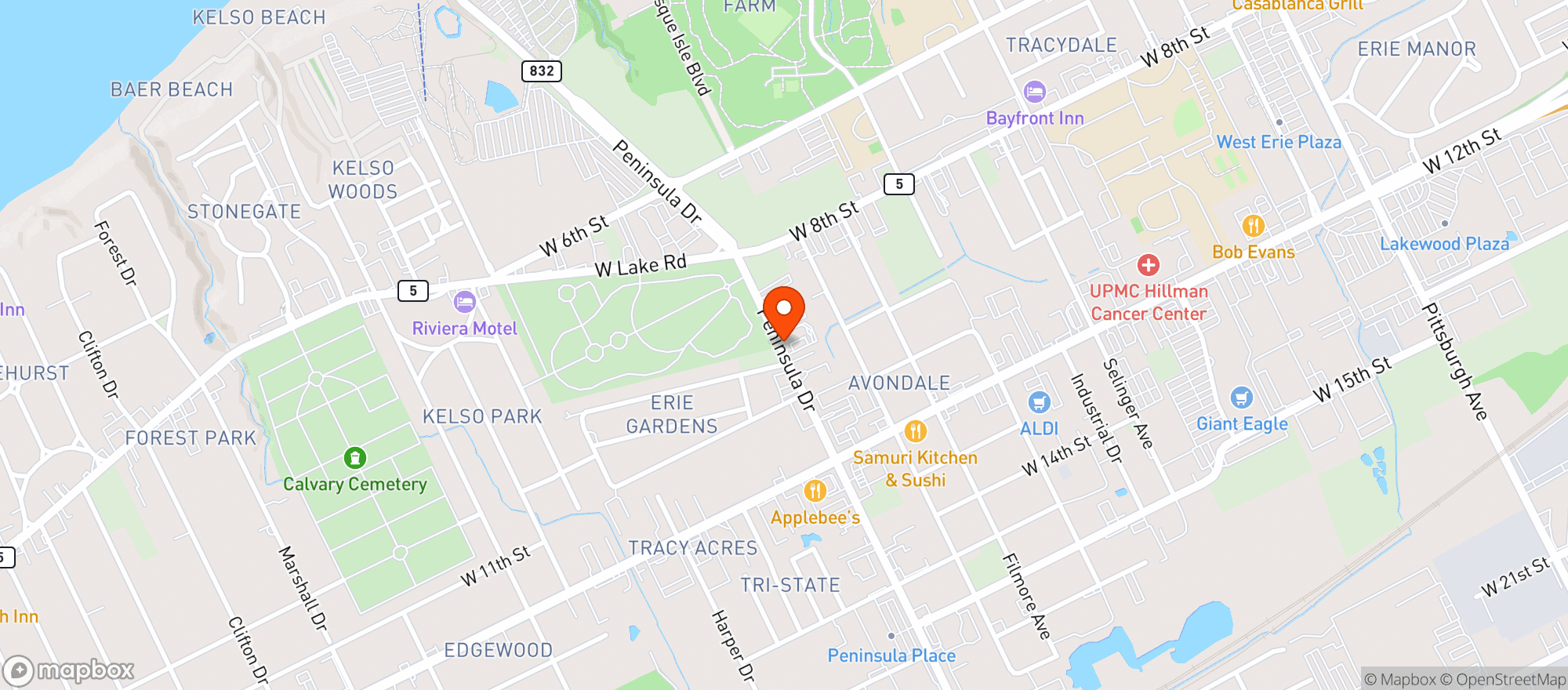 Map showing Beer & Pop Discount Warehouse