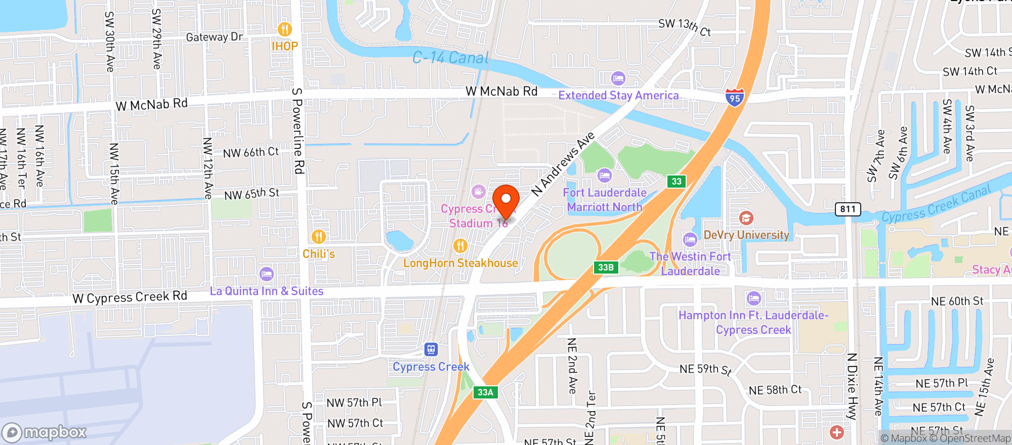 Map showing Twin Peaks Restaurant #93