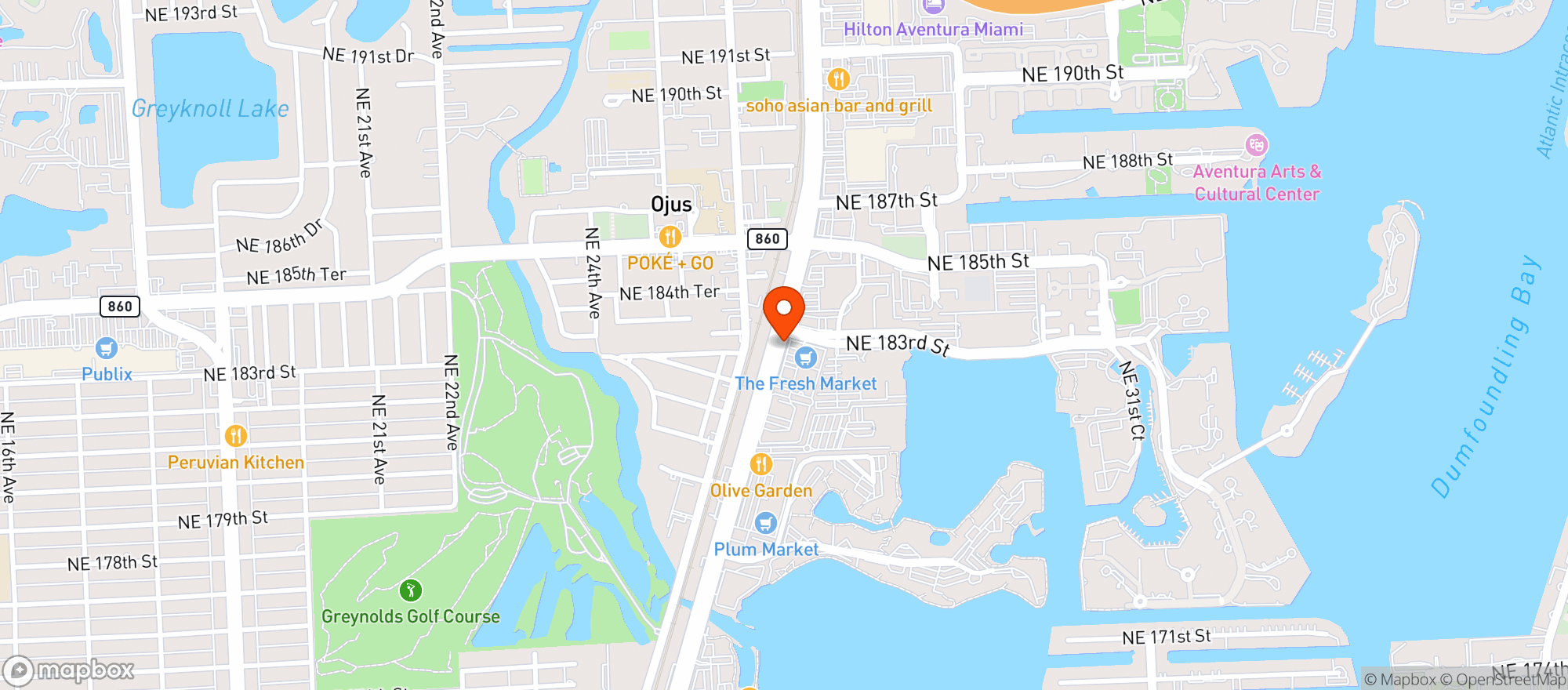 Map showing The Fresh Market