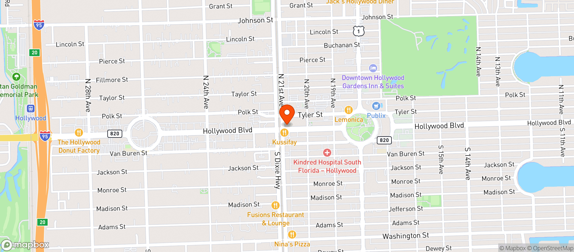 Map showing Twisted Roots Kava Brewery