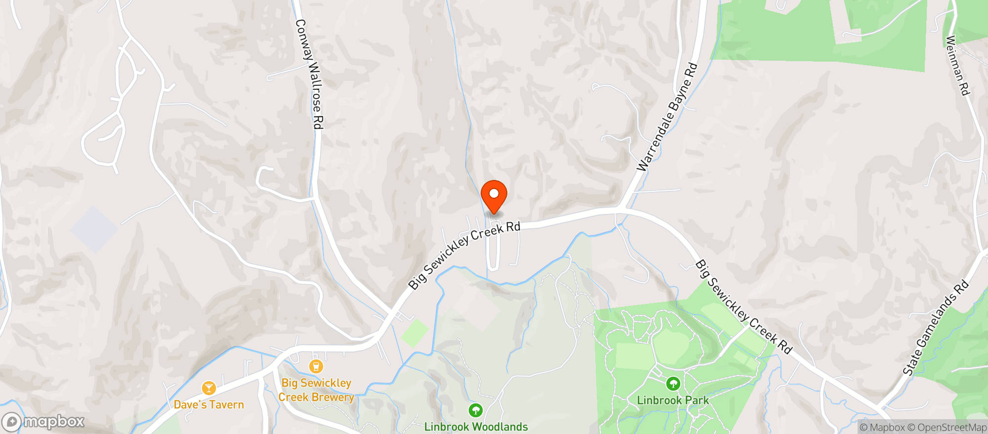Map showing Creekside Beer