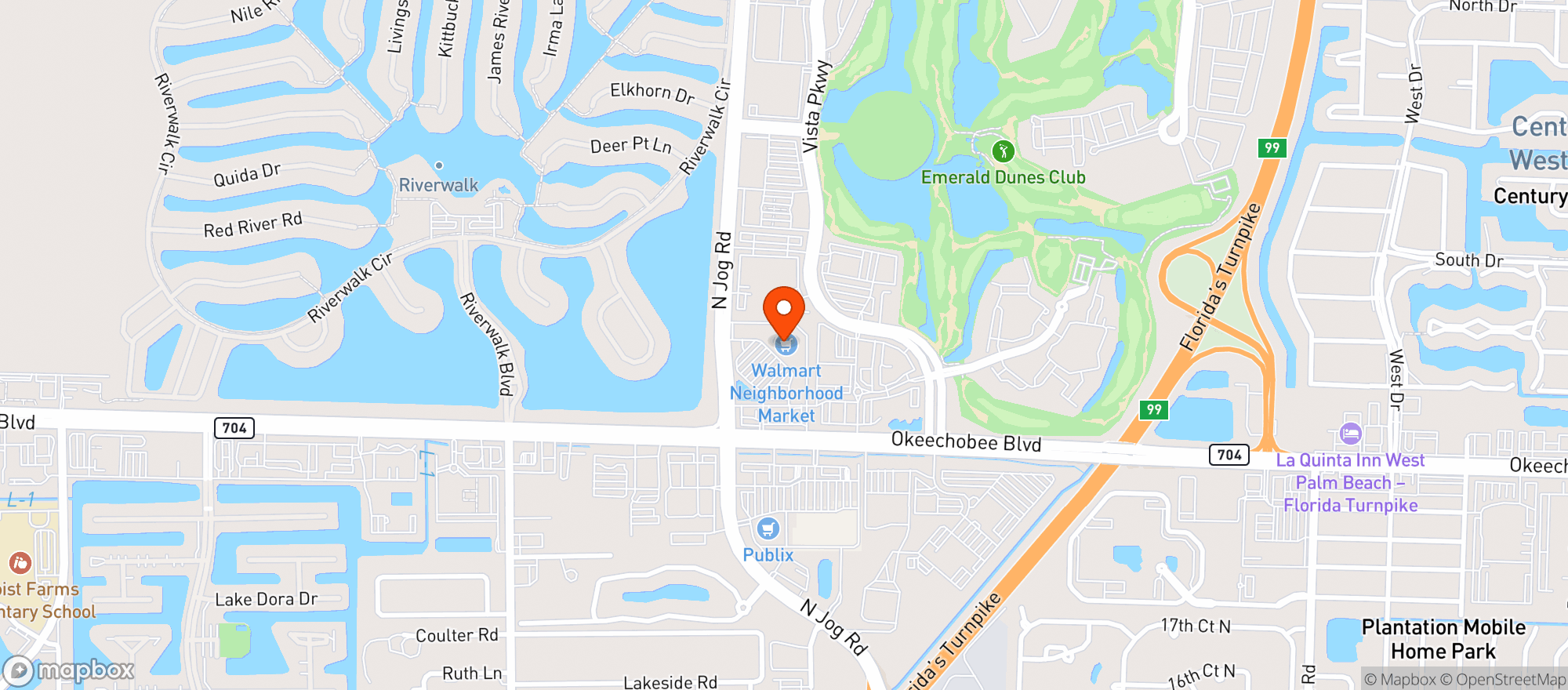 Map showing Walmart Neighborhood Ma #4560