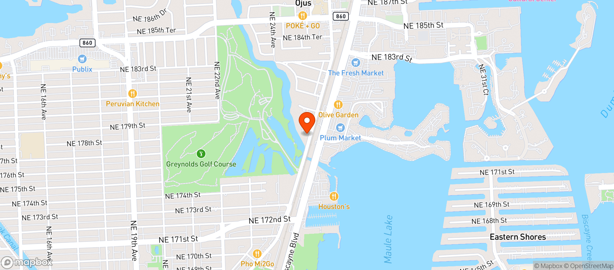 Map showing Tap Beer Miami