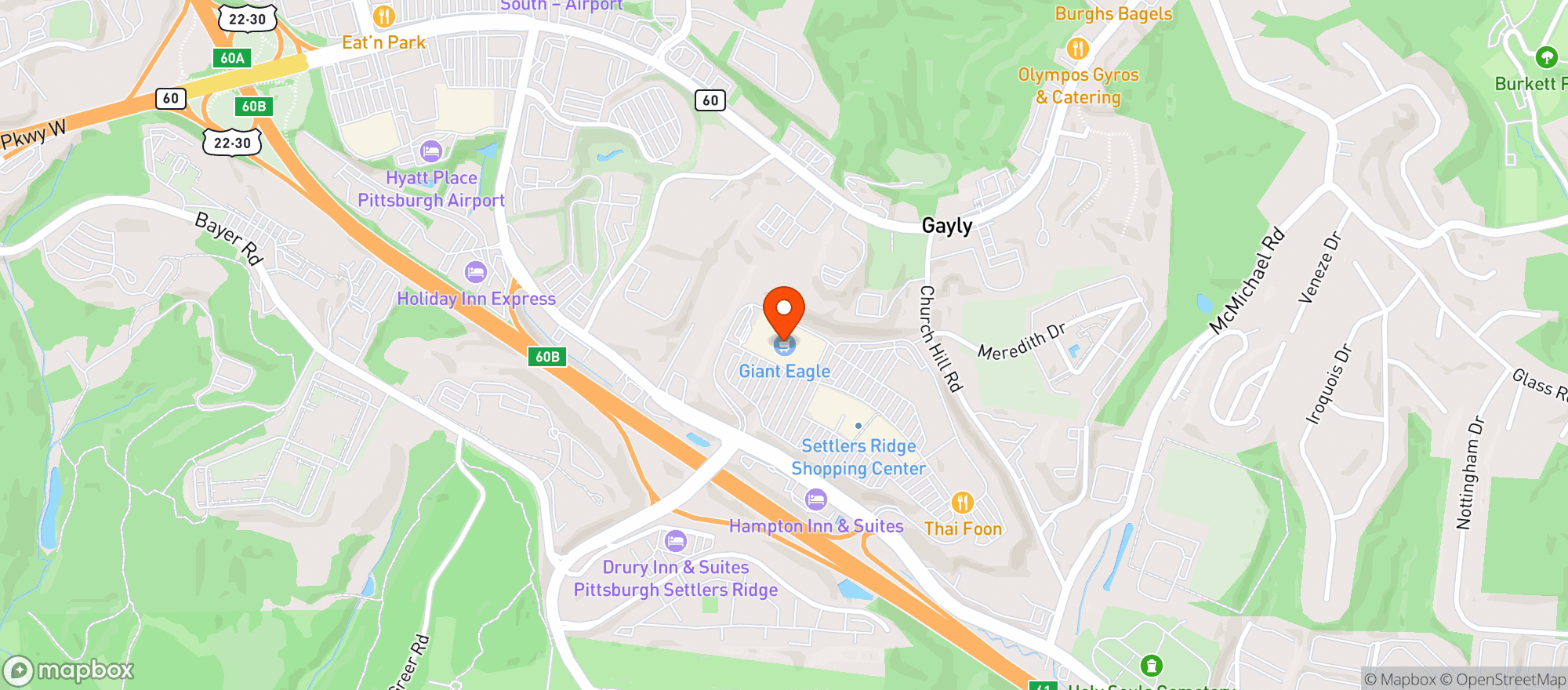 Map showing Giant Eagle