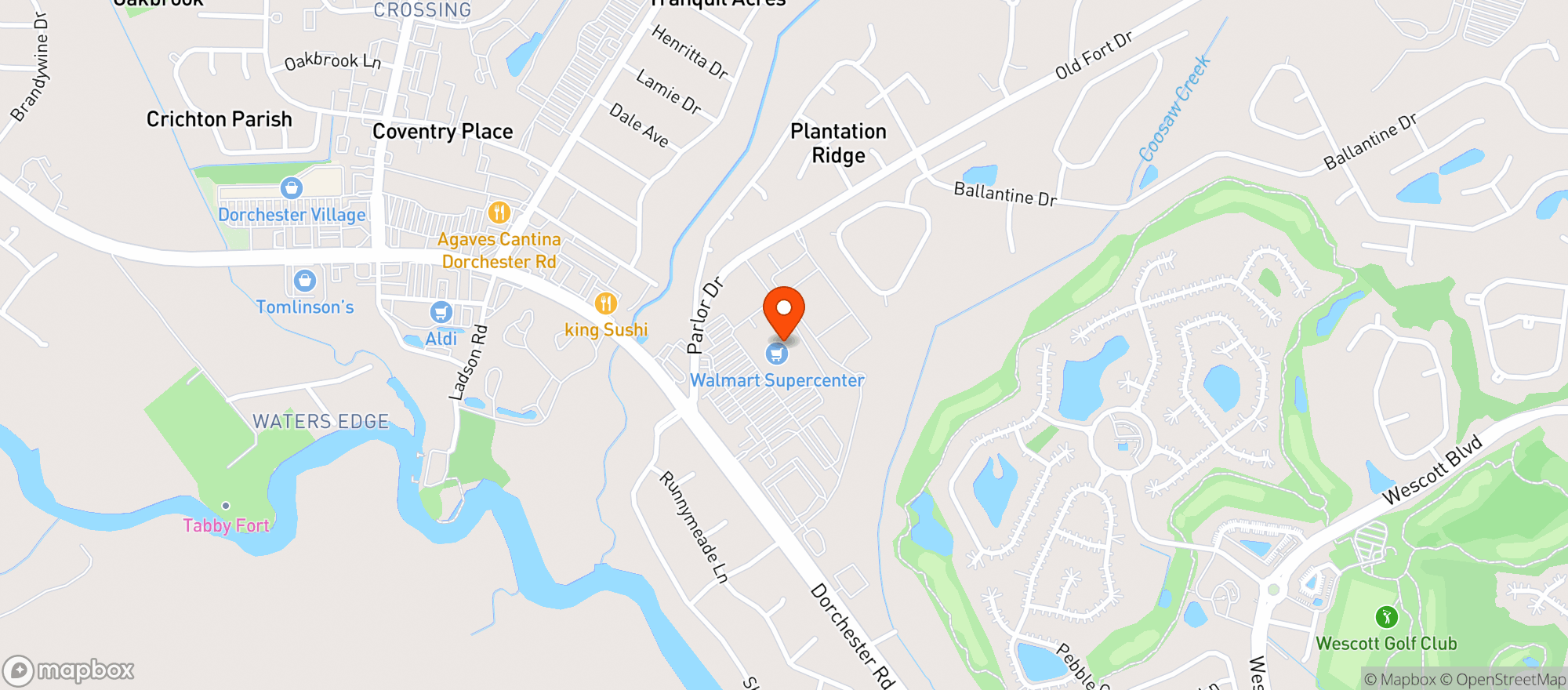 Map showing WALMART SUPERCENTER
