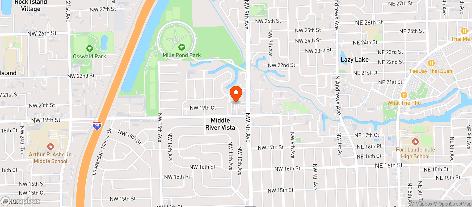 Map showing South Rock Bev Wine Liquor - Fort Lauderdale