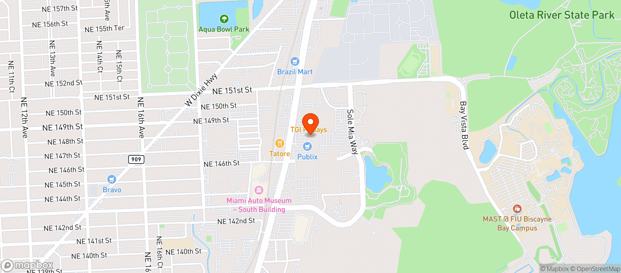 Map showing Publix