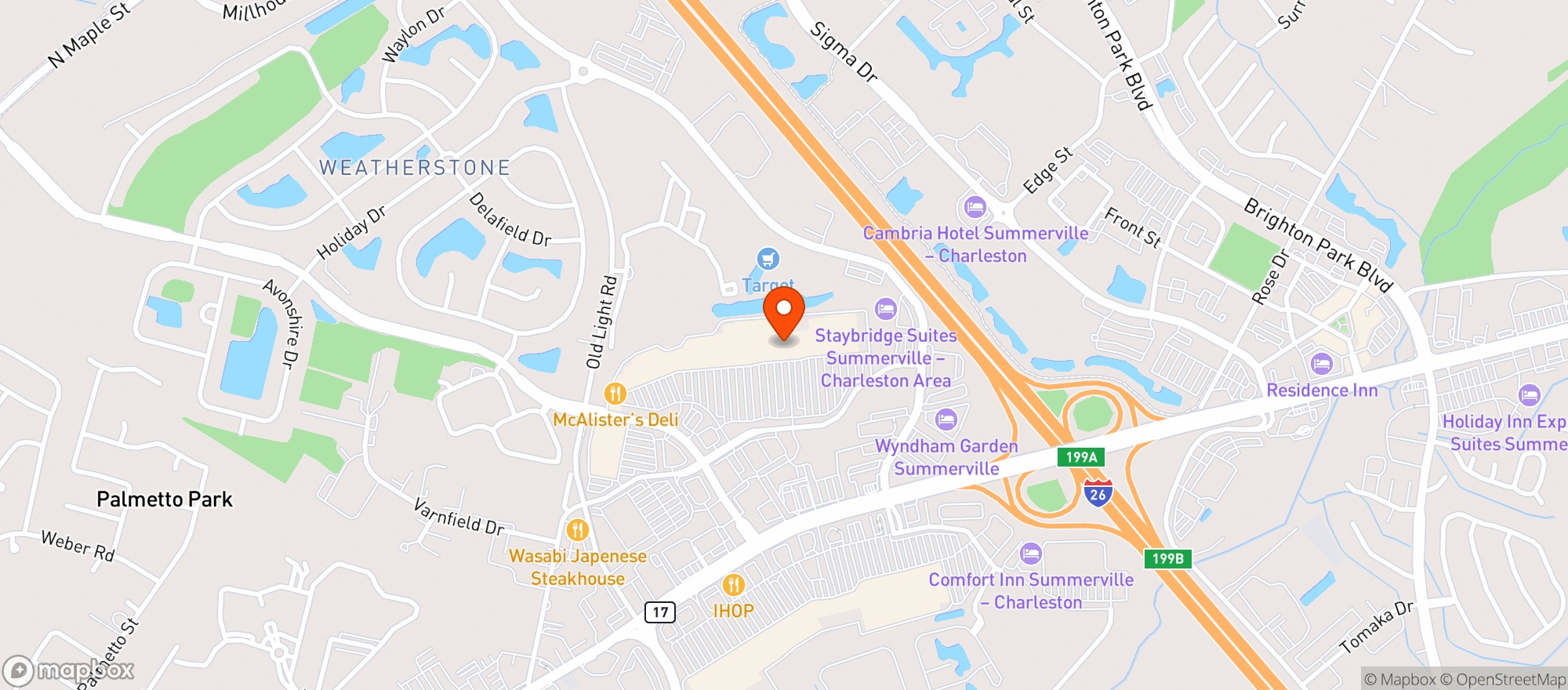 Map showing World Market Summerville