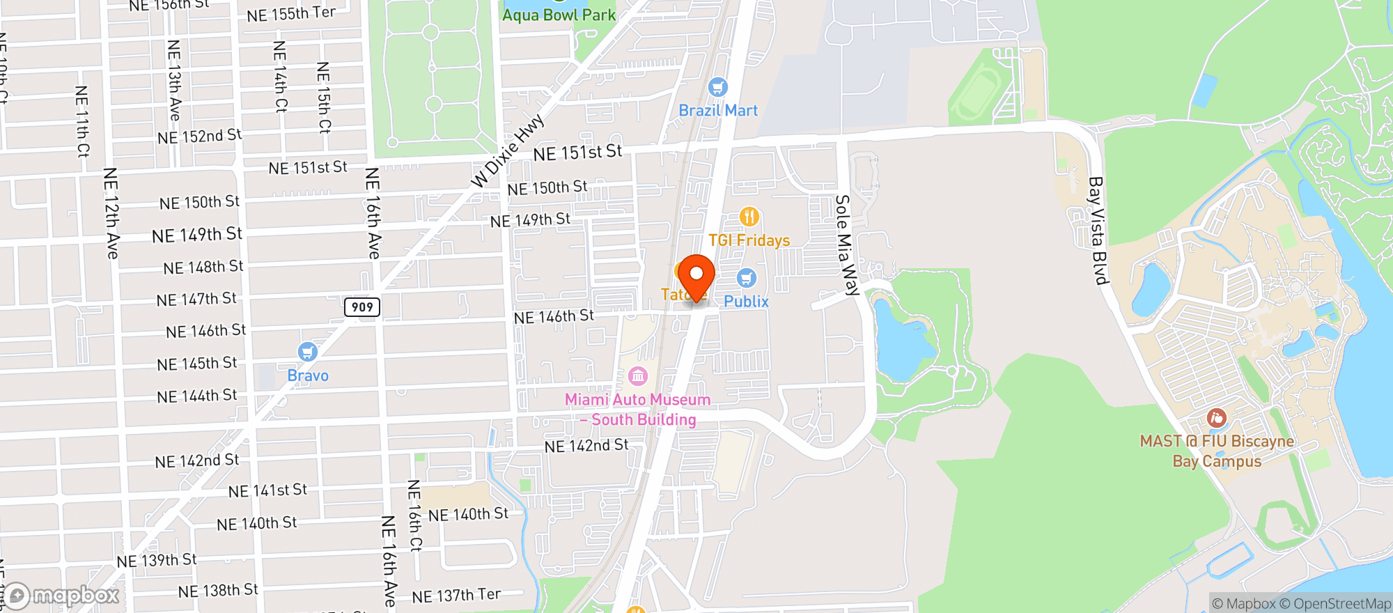 Map showing TOTAL WINE & MORE (NORTH MIAMI)