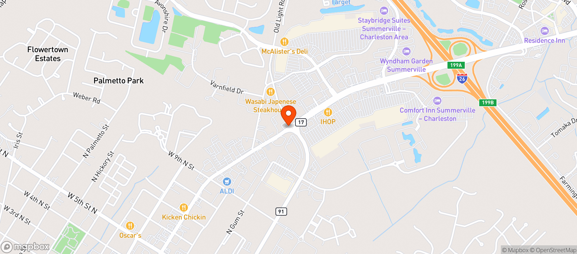 Map showing Bottles Beverage Superstore