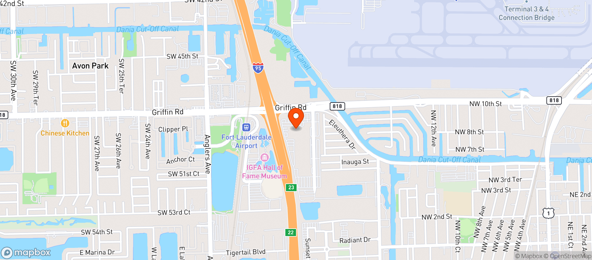 Map showing Le Meridien Hotels